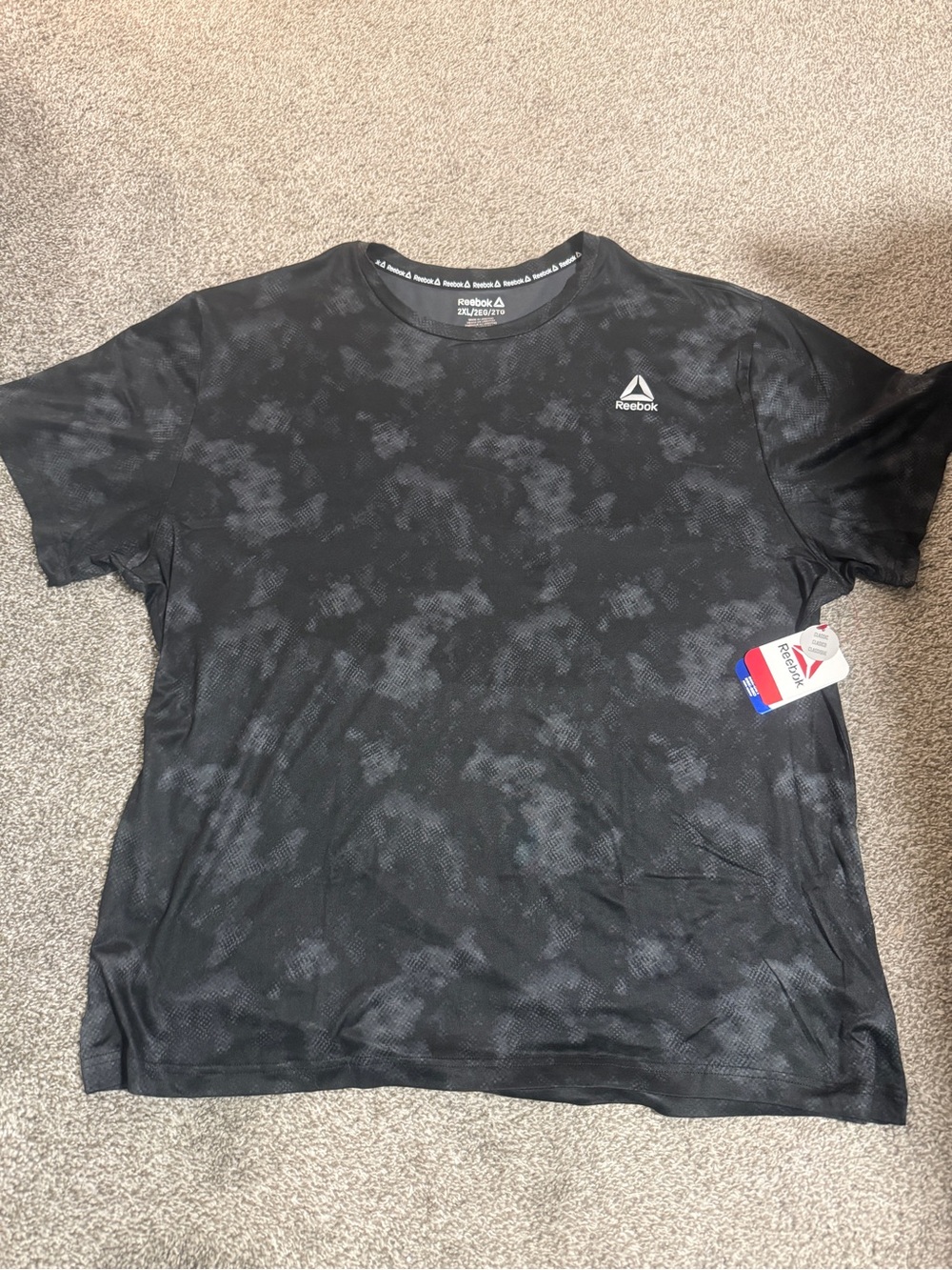 Reebok Men’s Black Tie-Dye Performance Tee